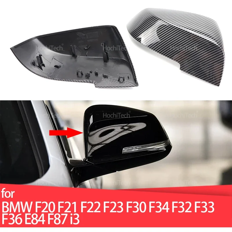 for BMW F20 F21 F22 F23 F30 White F34 F32 F33 F36 E84 F87 I3 Bright Black Rearview Mirror Cover Wing Side Rear View Mirror Cap