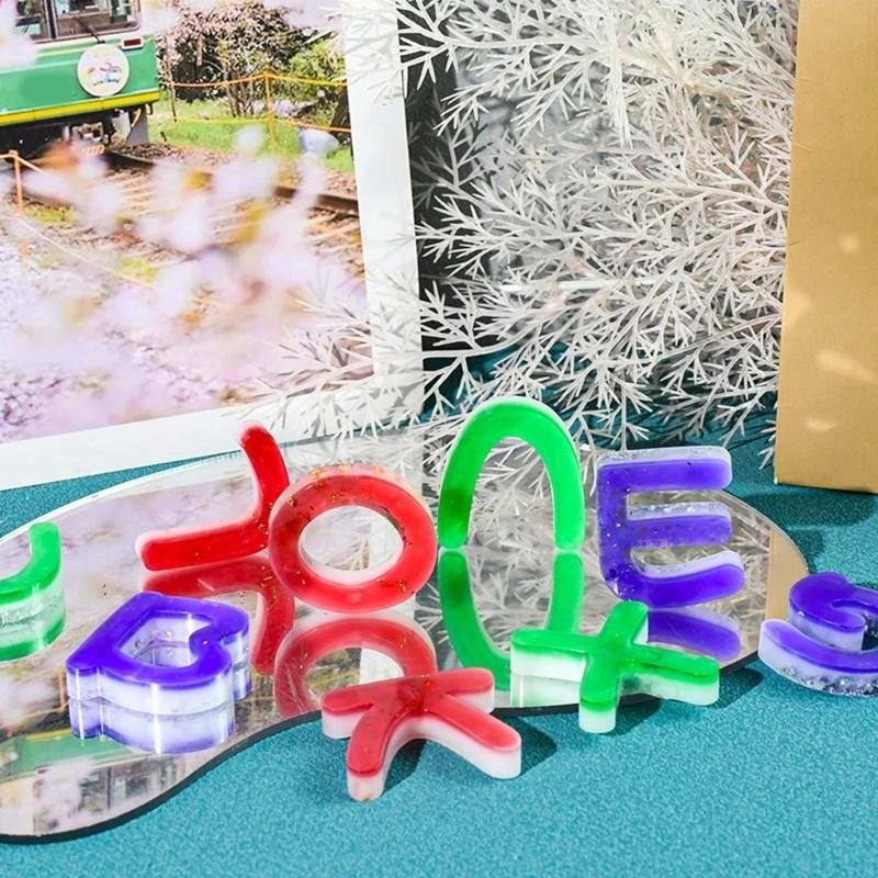 

J78F Silicone Crafts Molds Silicone Alphabets Mould Resin Letter Moulds Epoxy Resin Molds Silicone Handmade Accessories