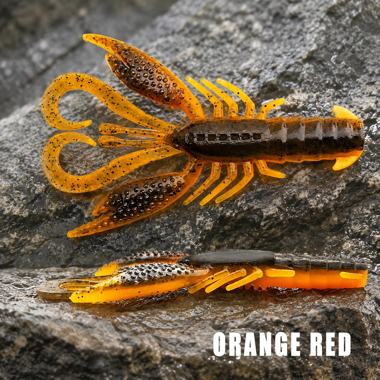 ZUKIBO Neu 8 Stück 7,5cm 4,5g Sinkender Krebs-Softköder Gesalzener PVC-Garnelenköder Texas Rig Bass Mandarinfisch Softköder