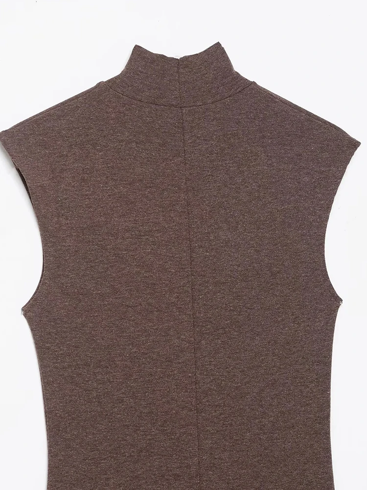 Frauen Neue Mode Elegante Spitze Splice Ärmellose Rock Saum Abnehmen Pendeln Datum Langes Kleid