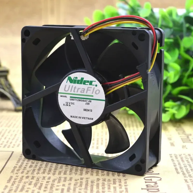 Original Genuine NIDEC U80T12MS6A7-58 8025 12V 0.24A Inverter Cooling Fan for Electronics
