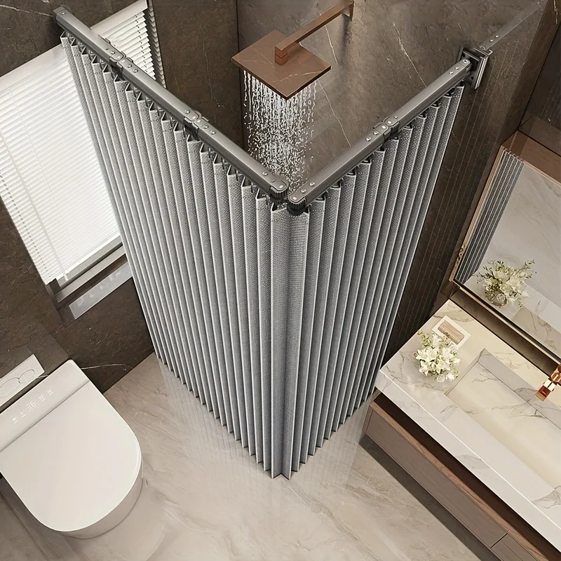 Foldable Shower Curtain Waterproof Mildew Resistant Thick Durable Tear Proof with Hooks for Home Bathroom Hotel Shower Room Long