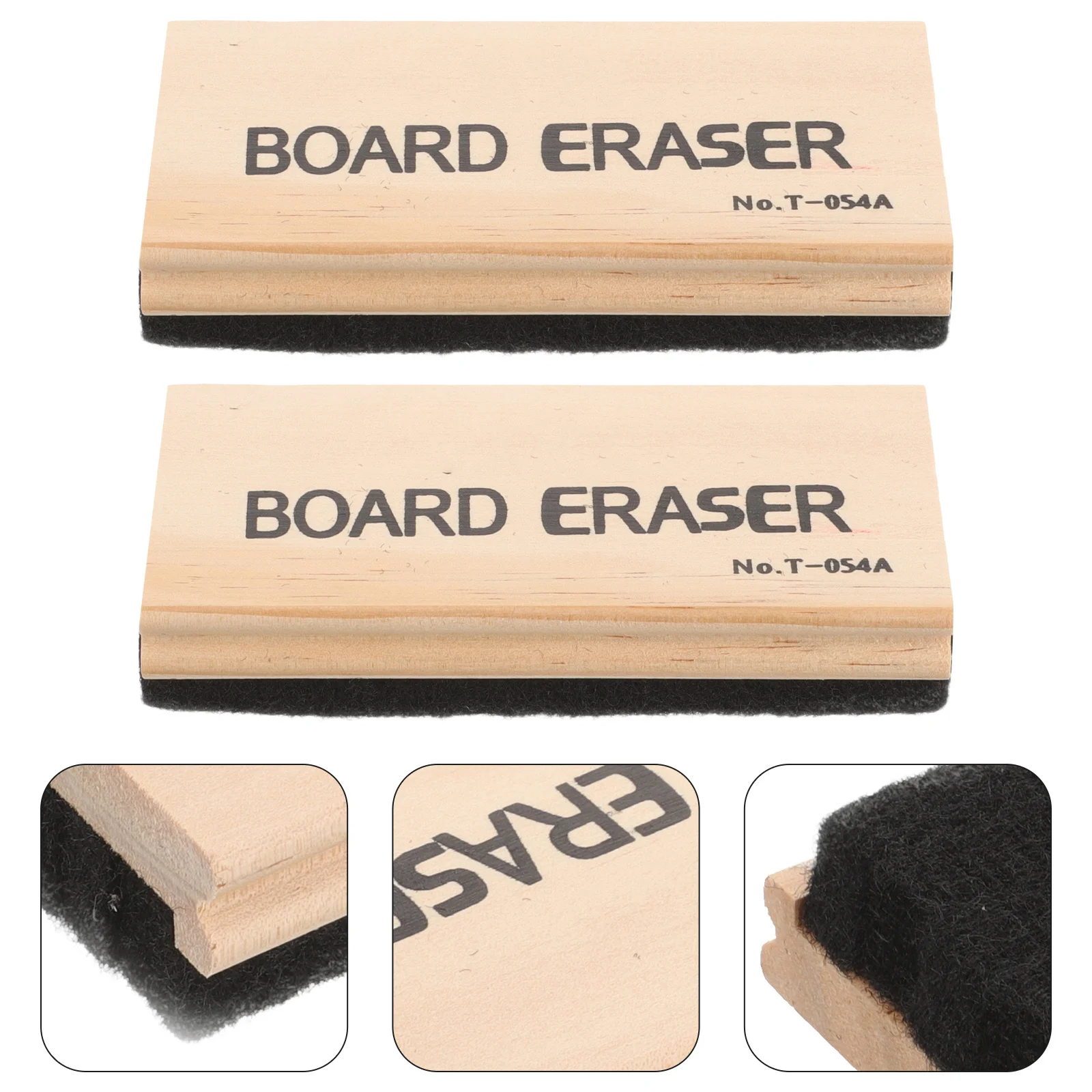 

2Pcs Wooden Blackboard Eraser High-Grade Lightweight Chalkboard Brush for Classroom Office Home Dry Eraser for Black Boards