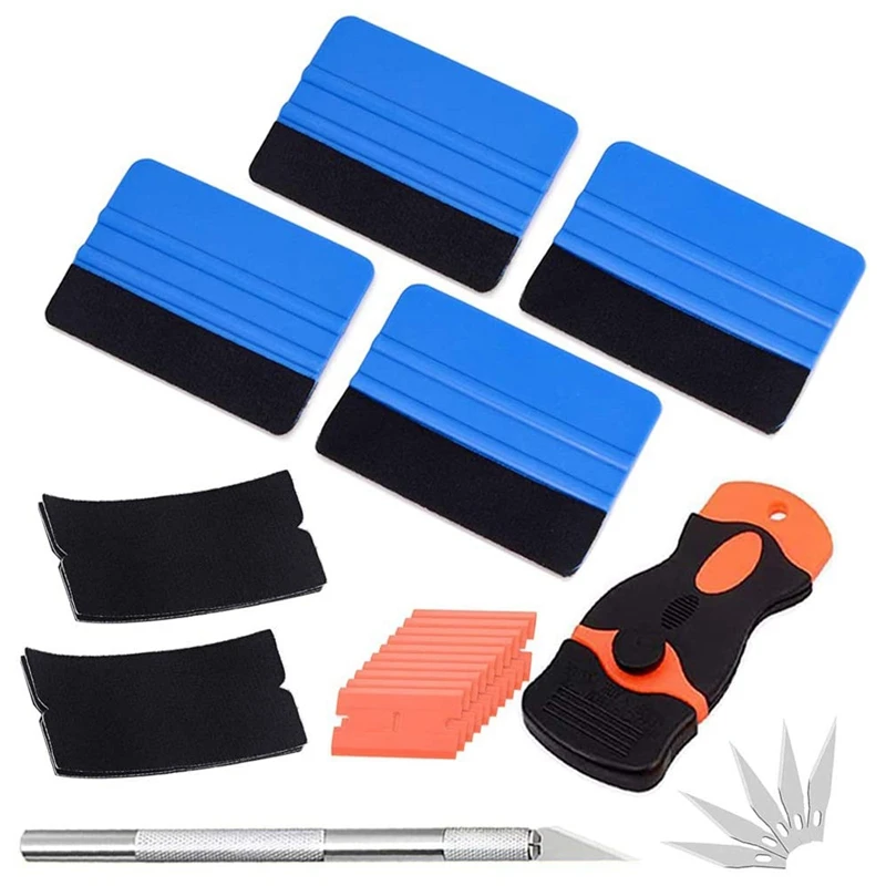 25Pcs Foil Tool Squeegee Set, With Felt Edge Squeegee, Precision Knife, For Car Film Tinting Film Installation Tool