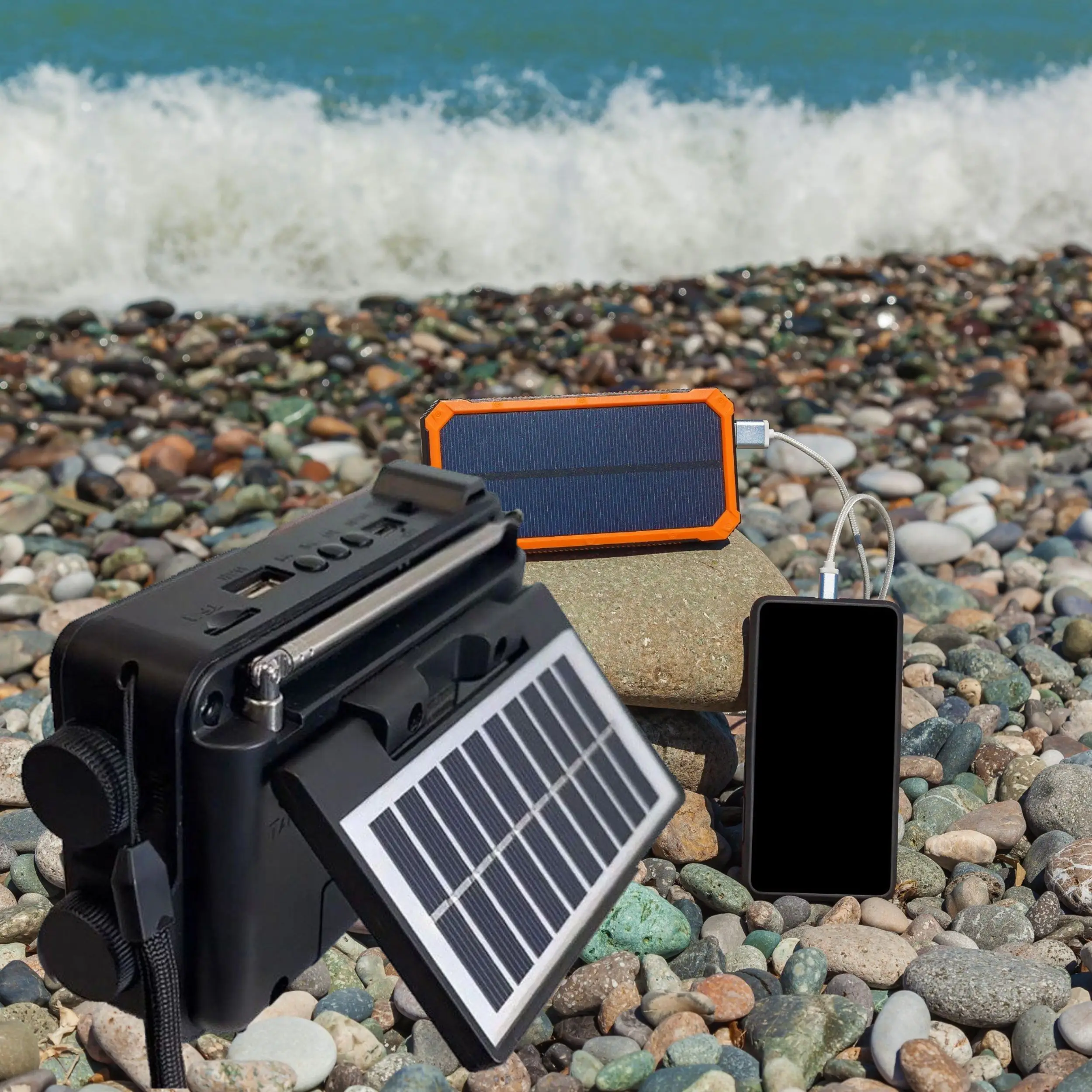 Nueva Radio con energía Solar con reproductor MP3, Altavoz Bluetooth, linterna, Radio de búsqueda de canales automática AM/FM/SW