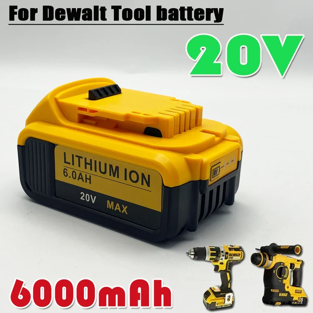 Battery for Dewalt 18V/20V 6000mAh power Tools rechargeable electric tool Accessories Lithium batteries Replace DCB200 DCB184