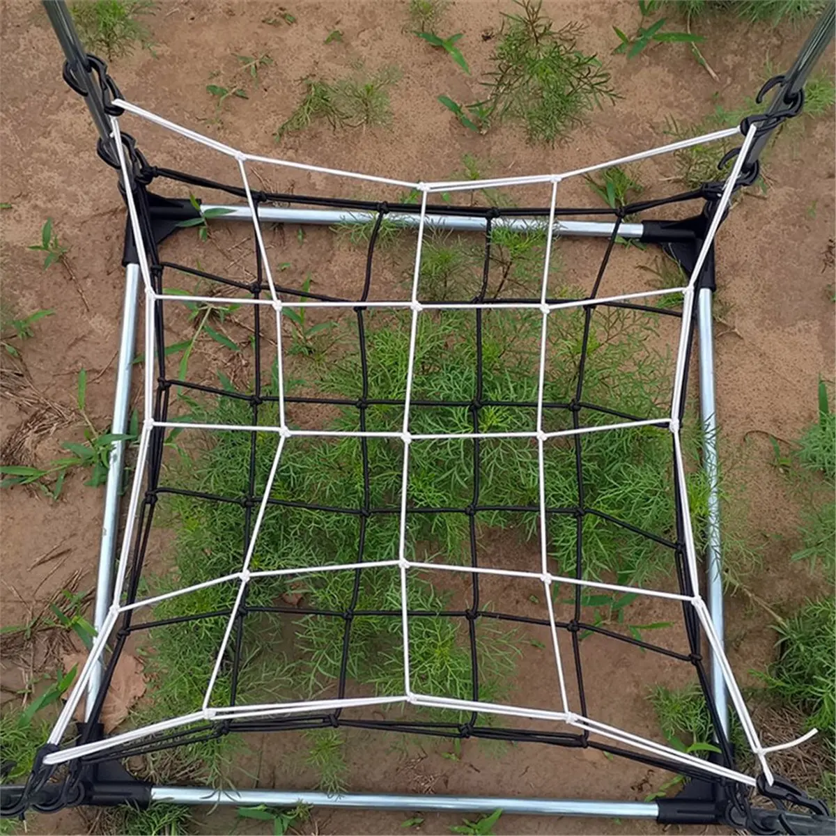 REST Mesh Highly Elastic Trellis Netting with Hooks for Grow Climbing Plants Vegetables Fruits Flowers Gardening 120x120CM