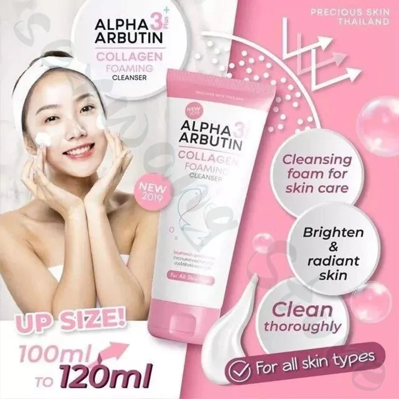 Alpha Arbutin 3 Plus Collagen Cleansing Milk Cleans Skin Pores Controls Oil and Brightens Skin Tone Pores Cleansing Milk 120ml