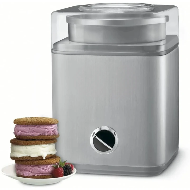 Ice Cream Maker, Ice Cream and Frozen Yogurt Machine, 2-Qt. Double-Insulated Freezer Bowl, Silver, for ICE30BCP1