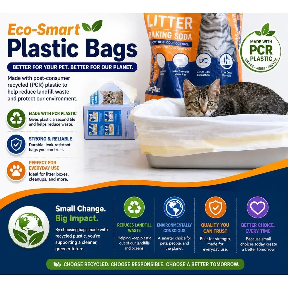Cat Litter Box Liners XL (30 Bags) 39 x 17 Super Jumbo Scratch Resistant Extra Heavy 2 Mil Disposable Litter Box Liner Bags (30 view 6