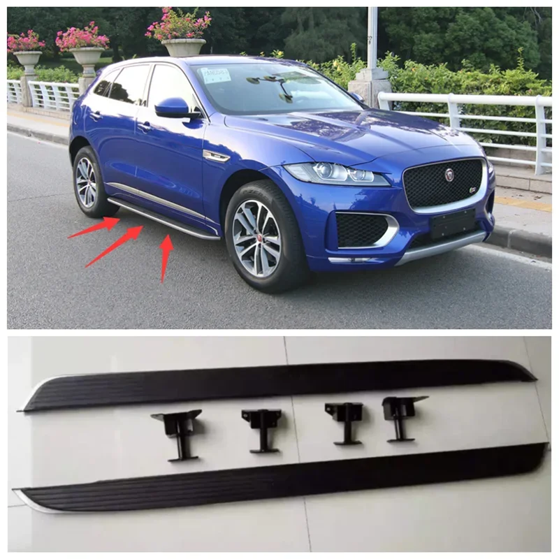 

Fits For Jaguar F-PACE 2016-2023 High Quality ABS+ Aluminum Alloy Running Boards Side Step Bar Pedals