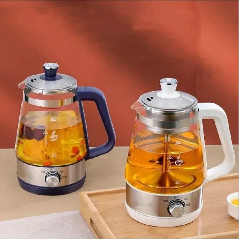 

1L Mini Electric Kettle Office Glass Pu'er Steaming Teapot Portable Health Pot Temperature Adjust Flower Teapot Multi-function