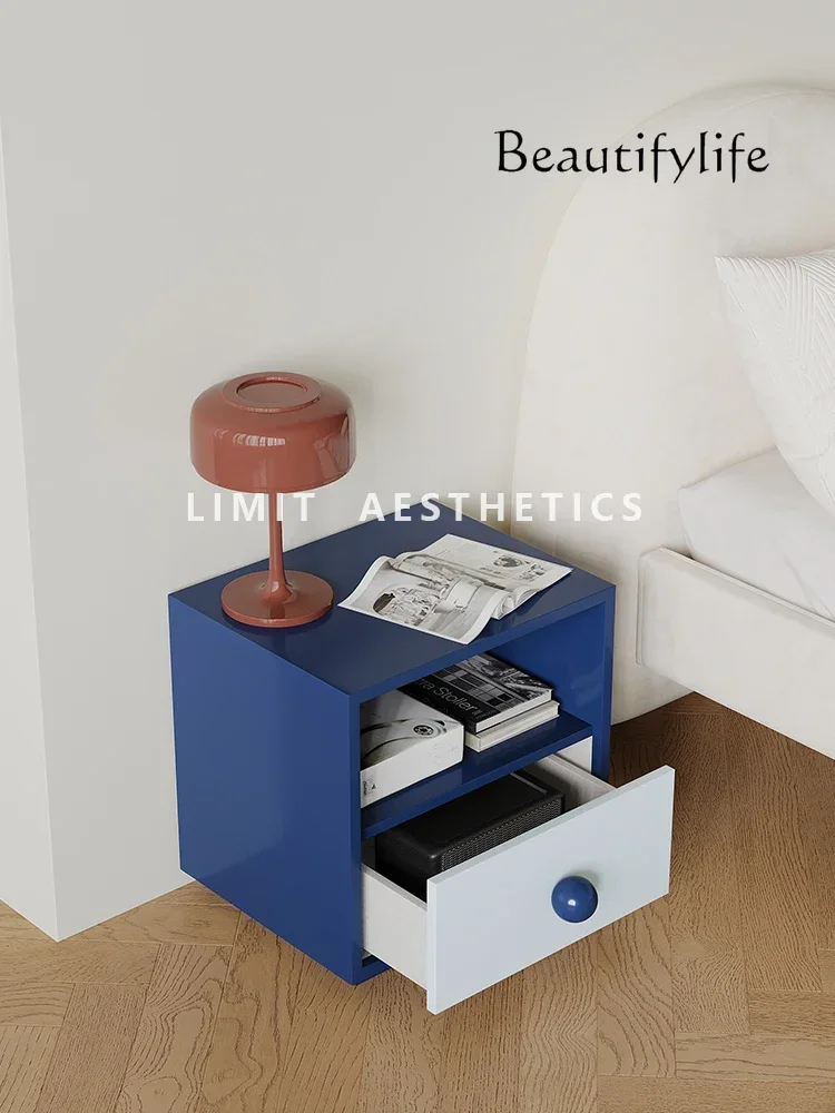 

Premium retro style black bedside table French bedroom paint bedside locker