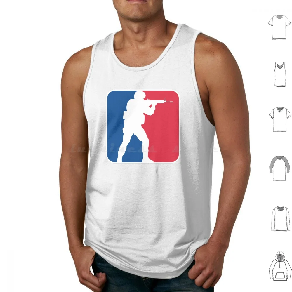 Cs : Go Logo / Counter Strike / Plain Tank Tops Vest Sleeveless Counter Strike Logo Global Offensive Game Geek Fps Online