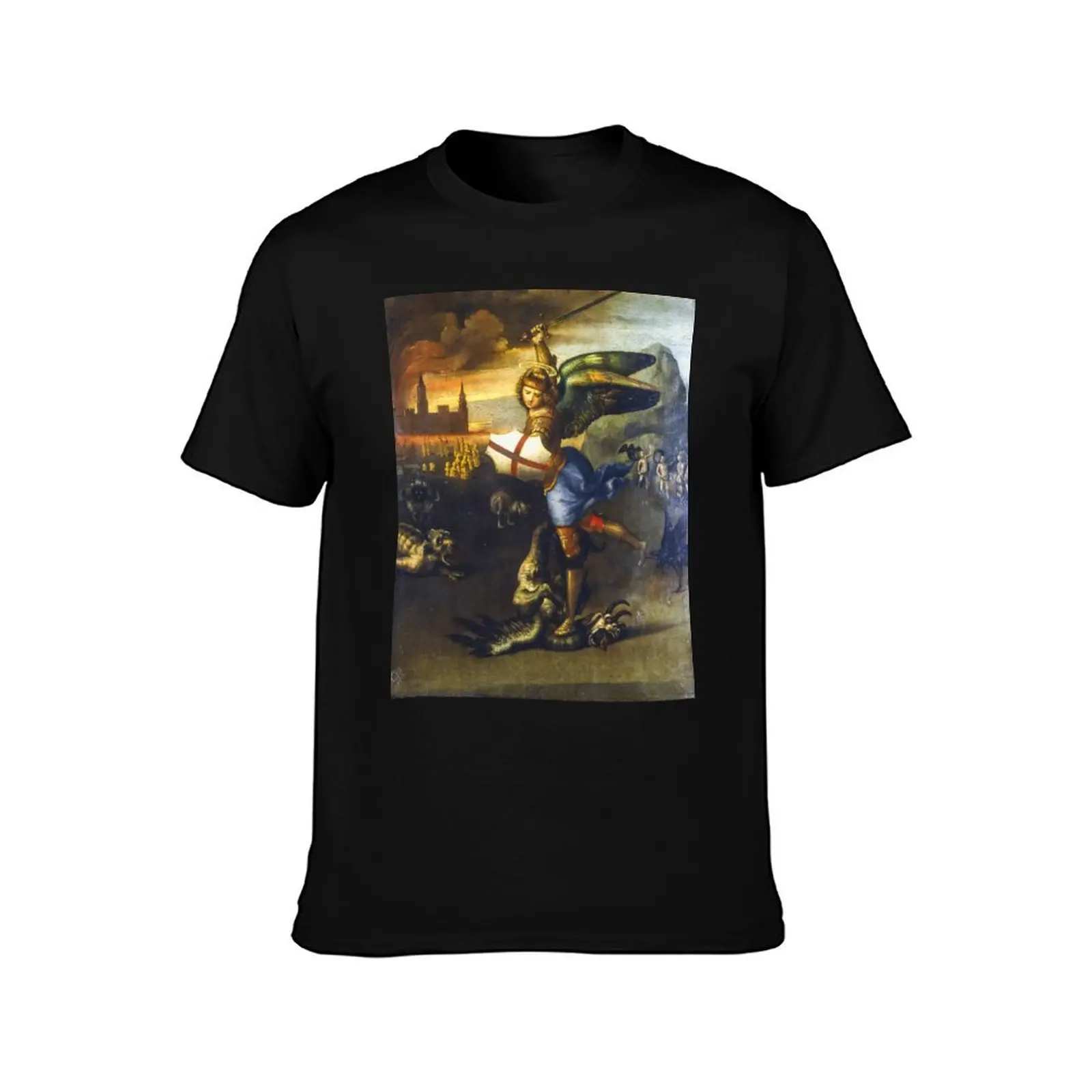 St. Michael by Raphael T-Shirt Summer Casual Cotton Tee Oversized Streetwear Tops Vintage Graphic Print Unisex Men Women