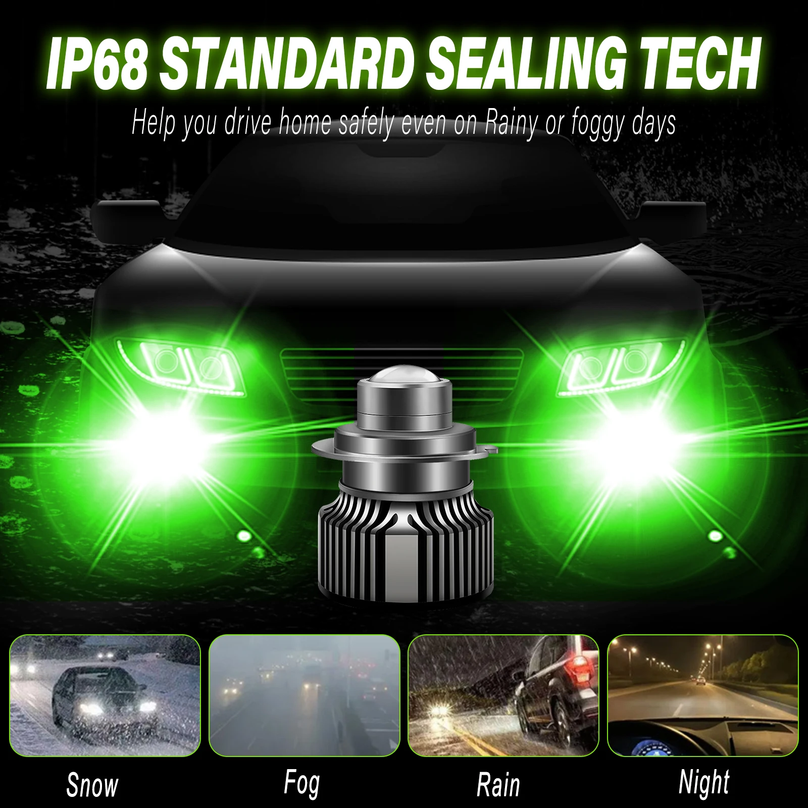 2Pcs H7 H11 Led Fog Light Bulb Laser Lens Led Fog Lamp H8 H9 9005 HB3 9006 HB4 CSP 8000K 6000K 3000K Turbo Fog Light For Car