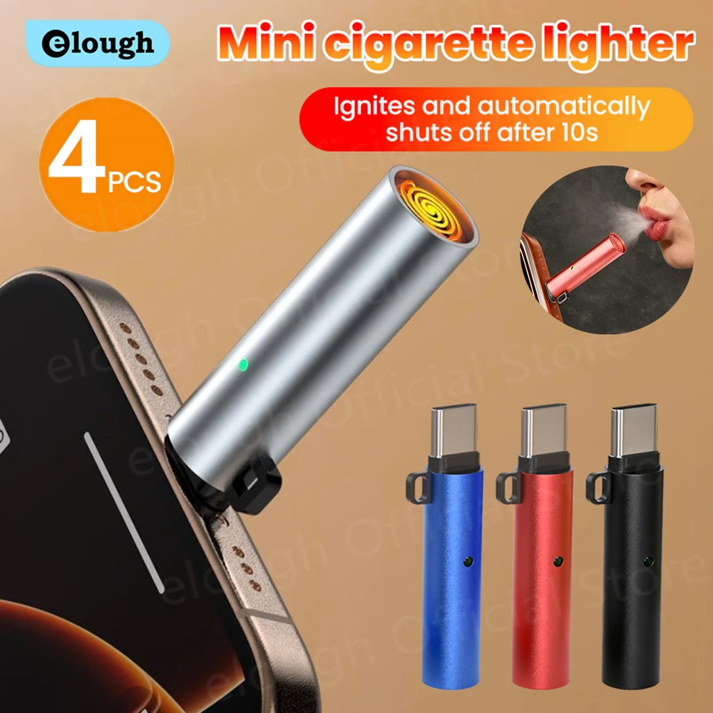 Portable Mini Type C Mobile Phone Cigarette Lighter Outdoor Safety Air Blowing USBC Cigarette Lighter Adapter For iPhone Samsung