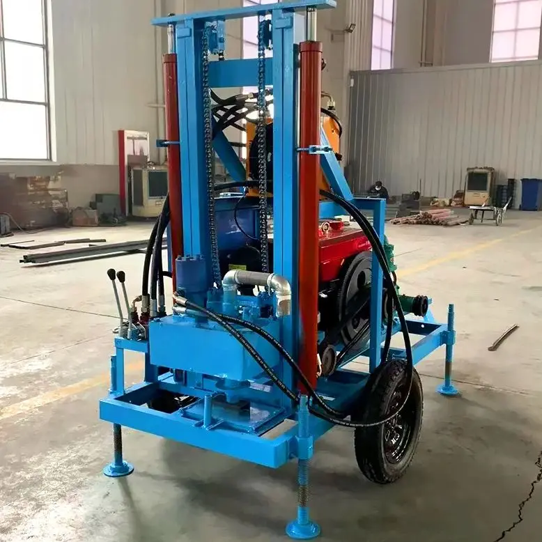 

Передвижная буровая установка для водяных скважин на колесах, 22-35 л.с., портативное гидравлическое буровое оборудование