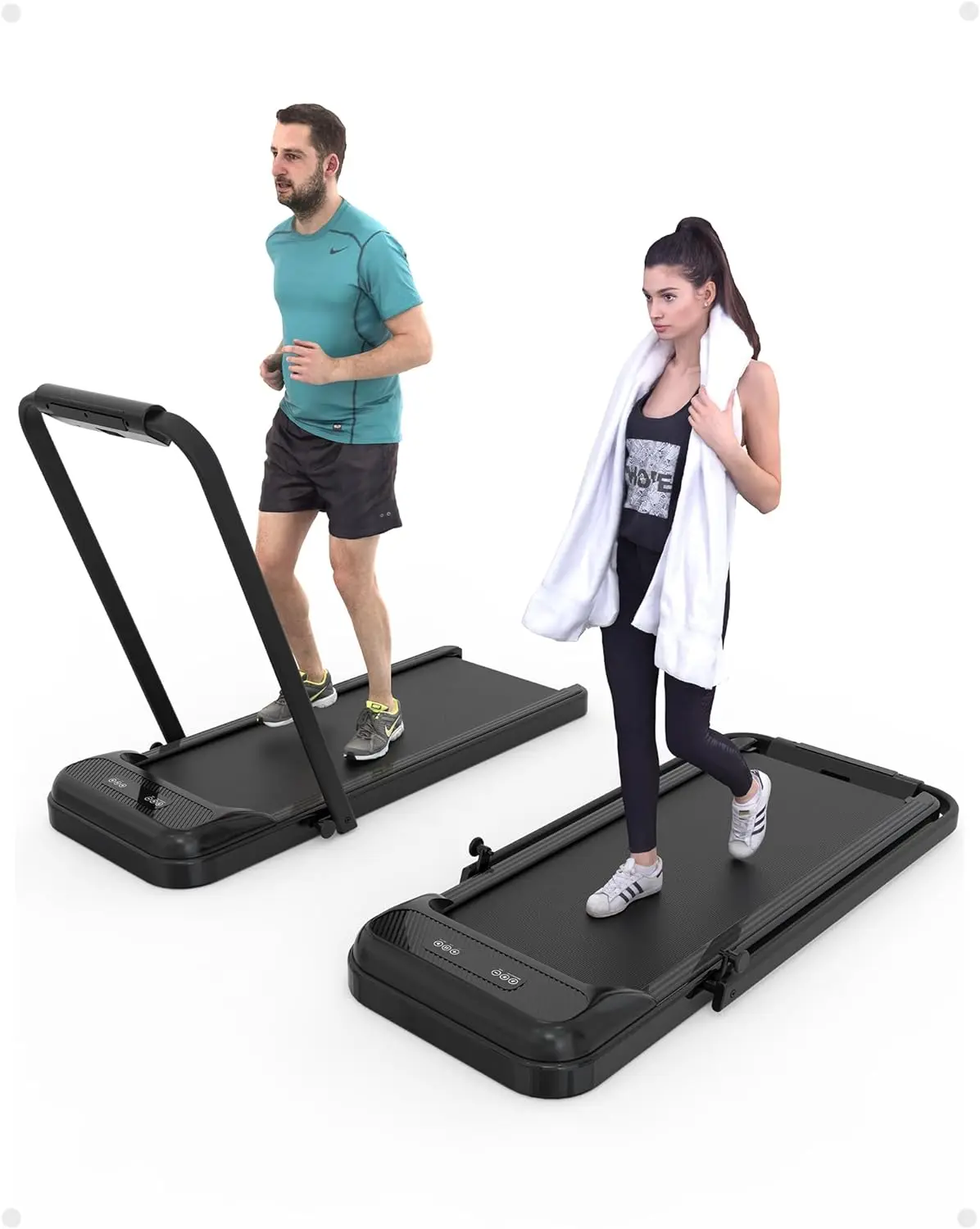 2-in-1 Treadmill, [2.25 HP] [0.6-6.2 MPH] for Running Walking, Folding Treadmill with Real-time Workout Data on LCD Display