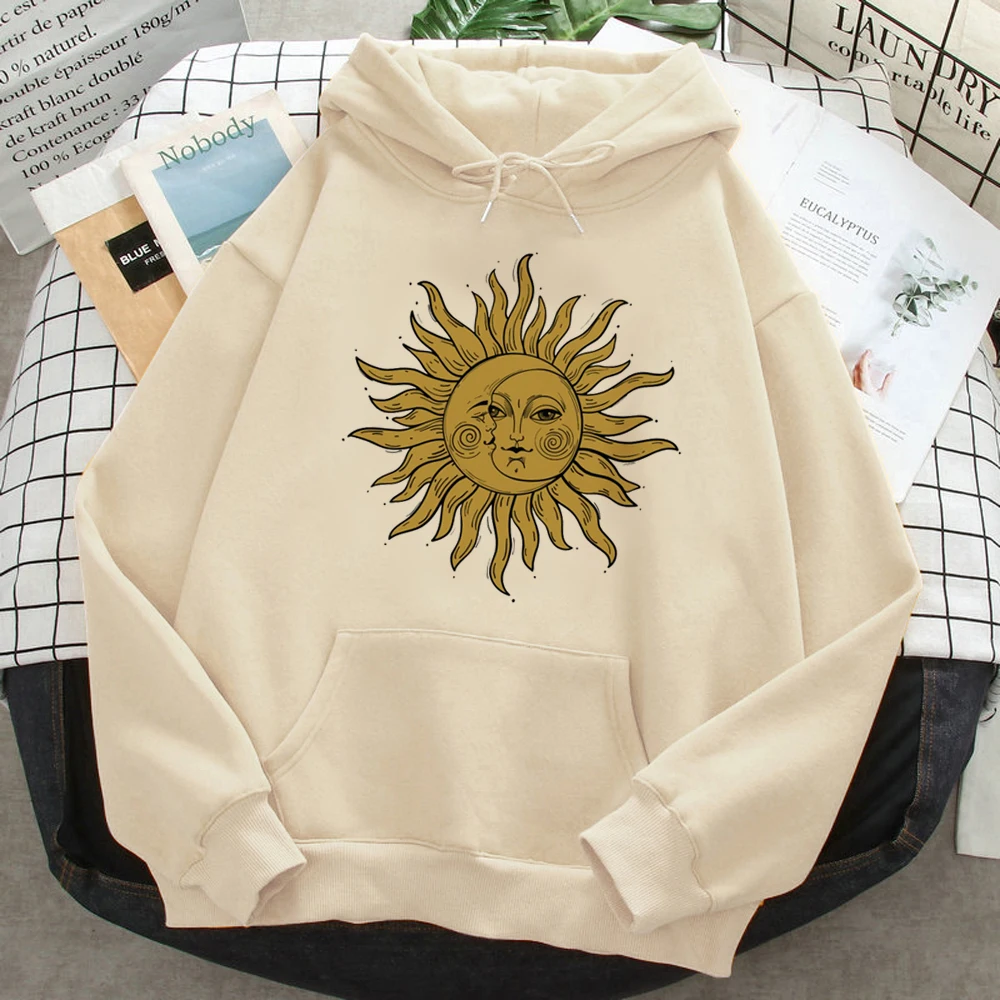 

Witch Triple Moon Gothic Sun hoodies women japanese anime 90s Hood clothing female graphic tracksuit