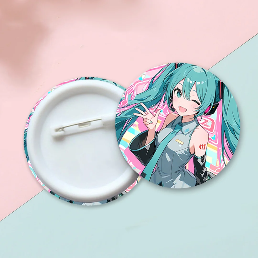 58mm Cute Hatsuned Mikus Badges Kawai Creative Button Cartoon Clothes Backpack Gifts Animal Icon Brooch Lapel Pins Decoration