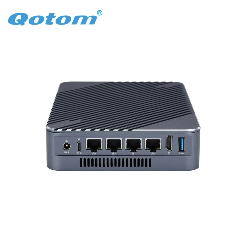 QOTOM Q31100G4 Celeron 5205U Core i3-1115G4 i5-1135G7 i7-1165G7 4X2,5G LAN Mini PC Firewall 4 X M.2 SSD NAS servidor de almacenamiento