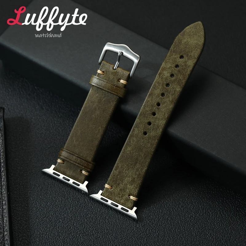 

Retro Leather Watch Band for Apple Watch Ultra 2 38/40/41/42/44/45/46/49mm Wristband for Iwatch 1-10 SE Watchband Accessories