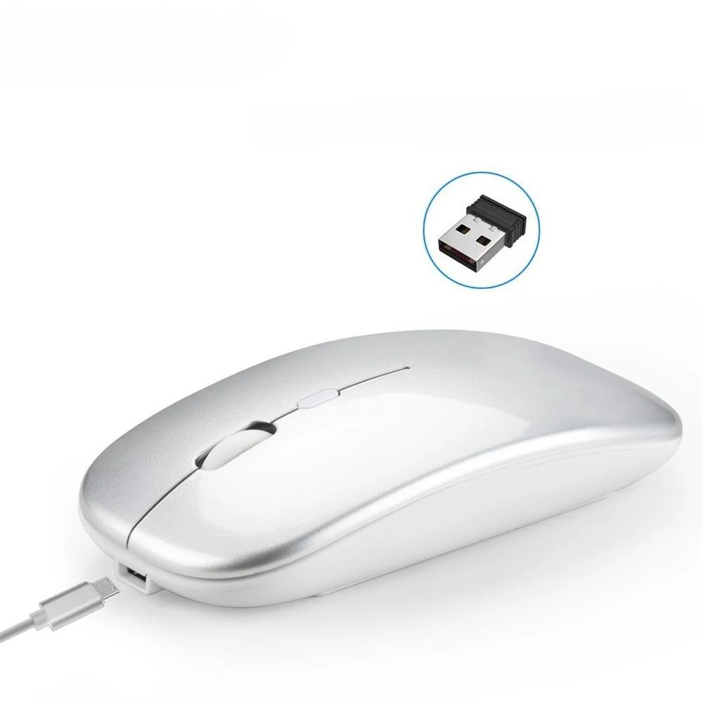 Ratón óptico inalámbrico con receptor USB, Mouse mágico ergonómico y silencioso para Apple Mac OS, Windows, ordenador portátil y PC