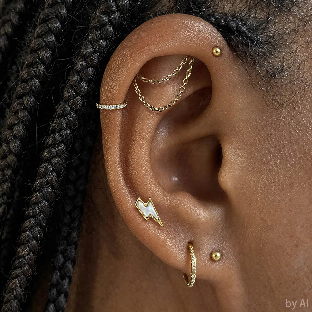 Titanium Piercing Connector Chain Link for Ear Stud