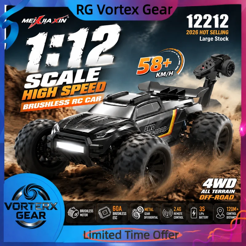 【In Stock】Hot Mjx 12212 Series Remote Control Car1:12 Brushless Motor High-Speed Car Full Proportion Remote Control Off-Road Car
