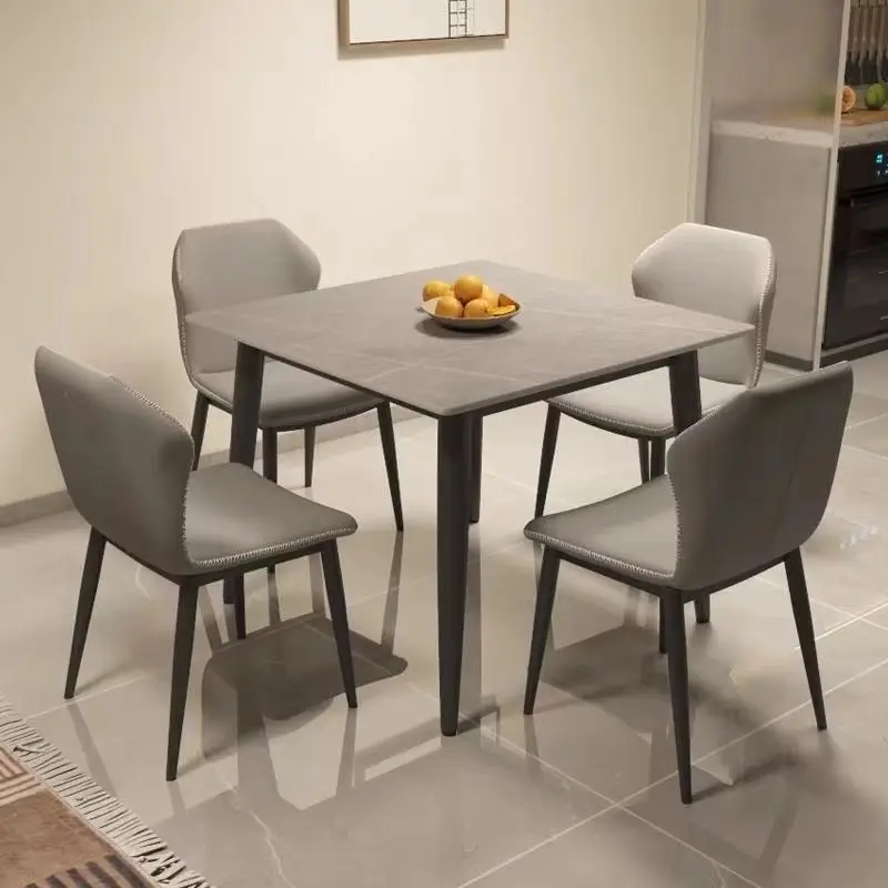 DSA square rock slab dining table and chair combination household light luxury simple eating square table small apartment
