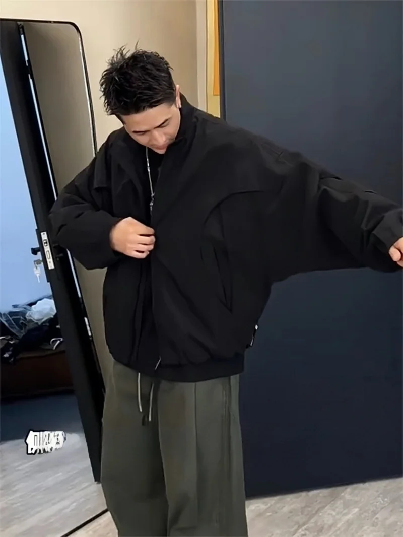 

Мужская повседневная свободная одежда Jaet с воротником-стойкой, нож Sve Big ket, осенне-зимняя ветрозащитная верхняя одежда Faionable Street Sle