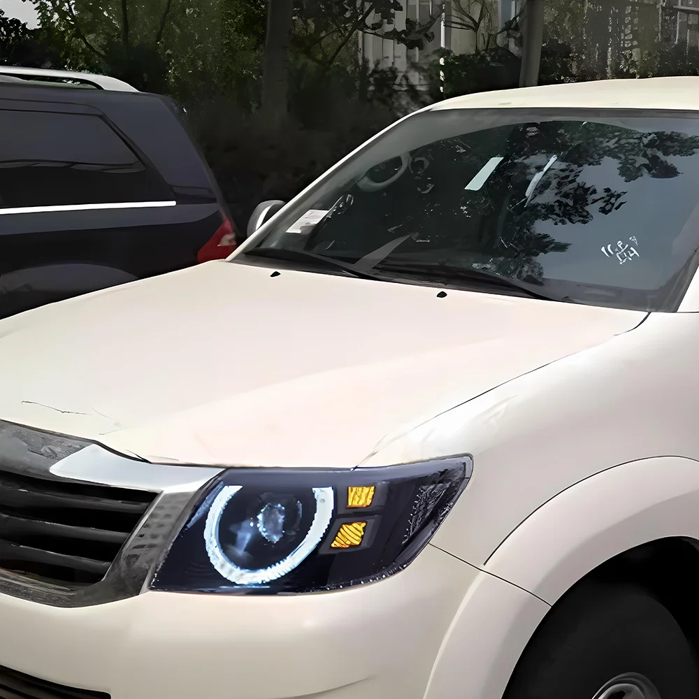 

Для Toyota Hilux Revo Vigo 2008-2011 автомобильные передние фонари бифокальные линзы Plug and Play аксессуары светодиодные автомобильные фары в сборе