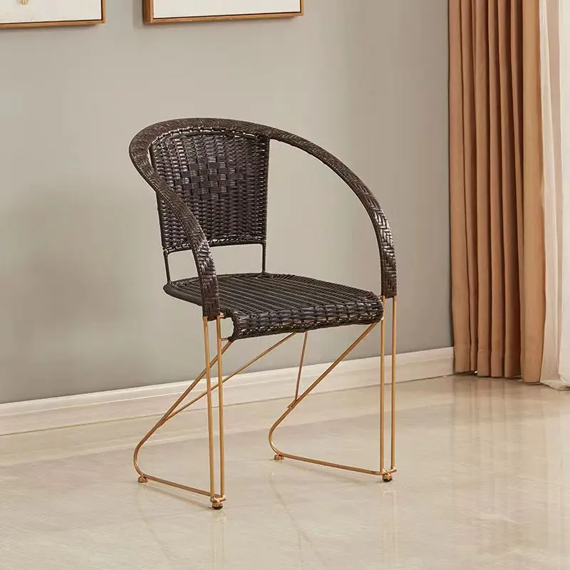 شرفة في الهواء الطلق كرسي الروطان المقوى كرسي مسند الظهر مكتب المنزل المستقرة غير متعب