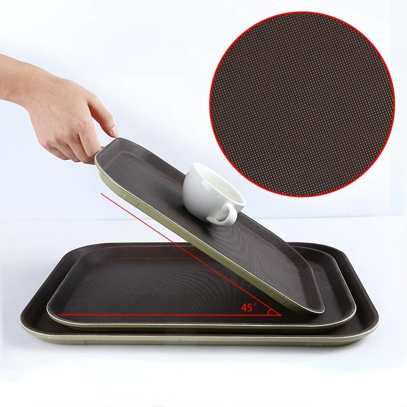 

Anti-Drop Non-slip Rubber Service Tray Nordic Breakfast Serving Tray Perfume Tray Multifunctional Kitchen Storage Organization