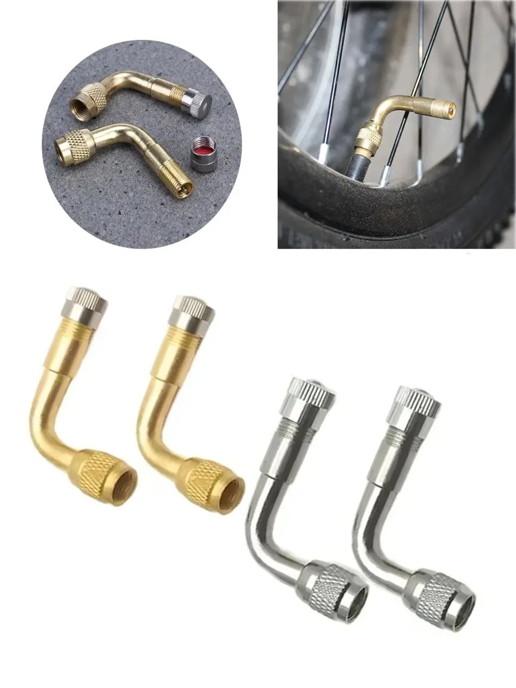 AliExpress NONE 2/4 Pcs 90 Degree Motorcycle Angle Bent Valve Adapter Tyre Tube Copper Silver Valve Extension Adapter for Car Moto Bike