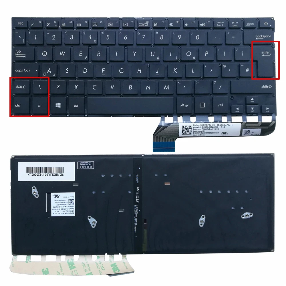 

UK Backlit Keyboard For ASUS Zenbook UX305 UX305UAB UX305CA UX305FA 0KNB0-2624UK00