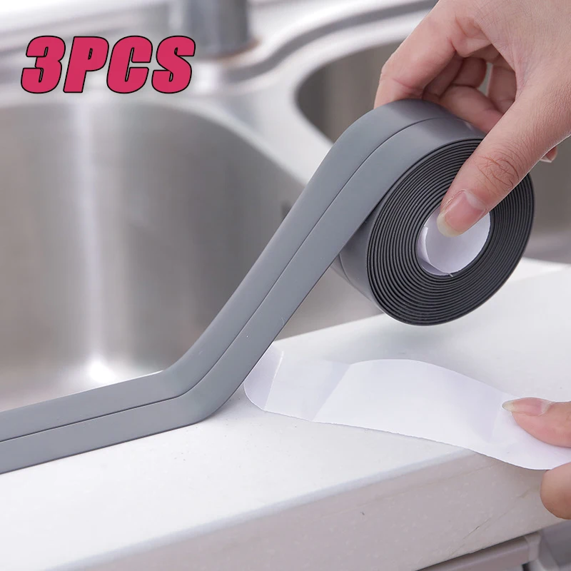 PVC Sealing Strip Tape Bathroom Bath Toilet Caulk Tape Self Adhesive Waterproof Mildew Proof Tapes For Kitchen Sink Wall Corner