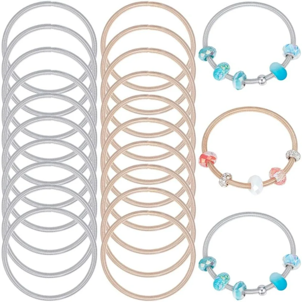 

1 Box 20Pcs Bracelet Snake Chains Bangle Adjustable Metal Bracelets Bulk Alloy Spring Expandable Friendship Cuffs