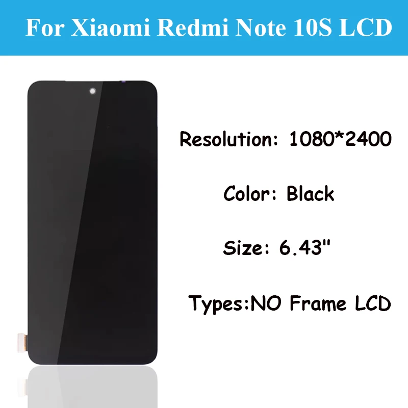 For Xiaomi Redmi Note 10S Display Screen Touch Digitize Assembly For M2101K7BG M2101K7BI M2101K7BL LCD