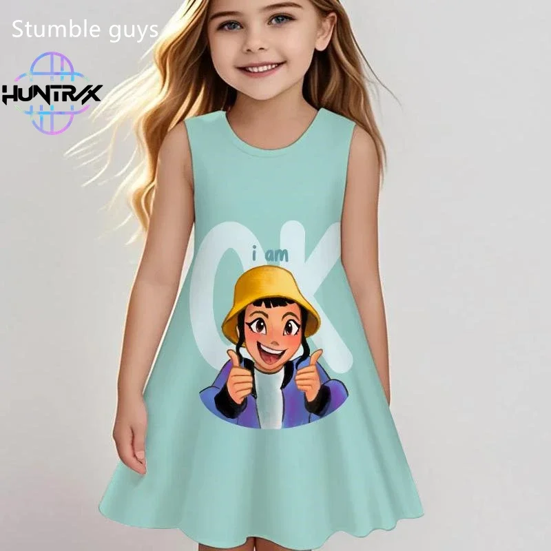 

Kids Demon Hunters Kpop Dress Summer Girls Anime Cartoon 3-12Y Fashion Casual Beach Sleepwear