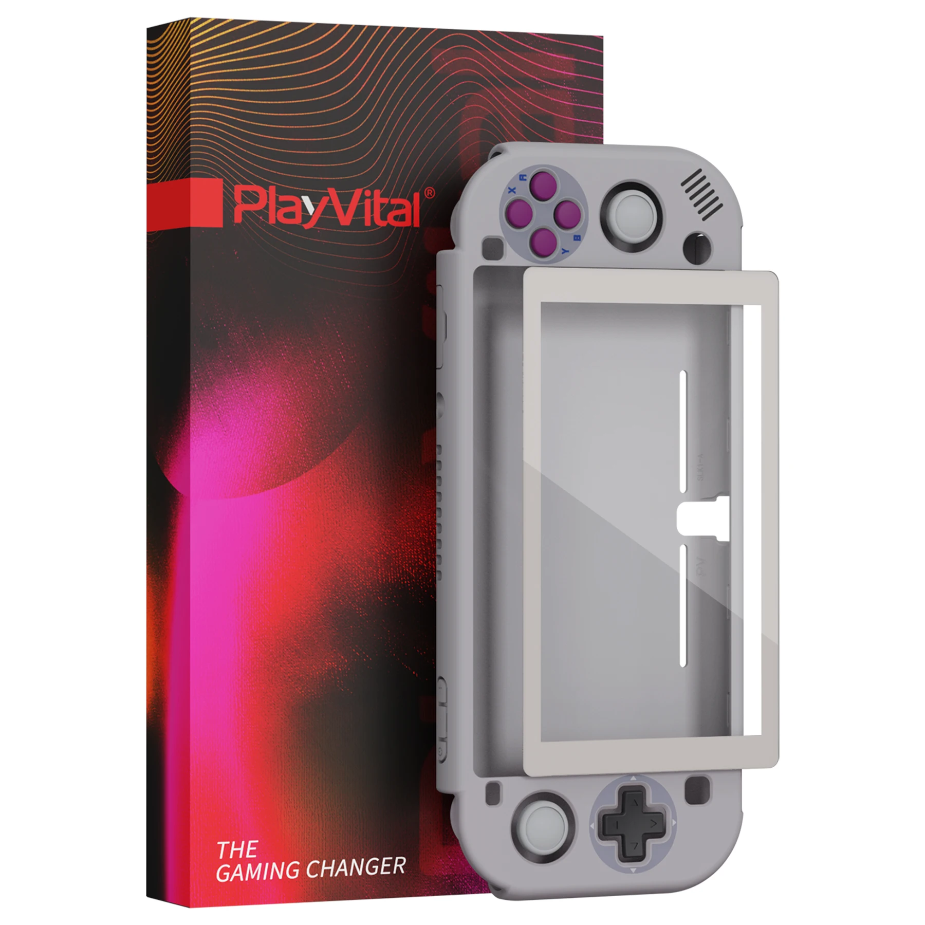 PlayVital Classic-funda protectora de DMG-01 para NS Switch Lite, Protector de pantalla, empuñaduras de pulgar y tapa de botón, pegatinas, 1989 GB