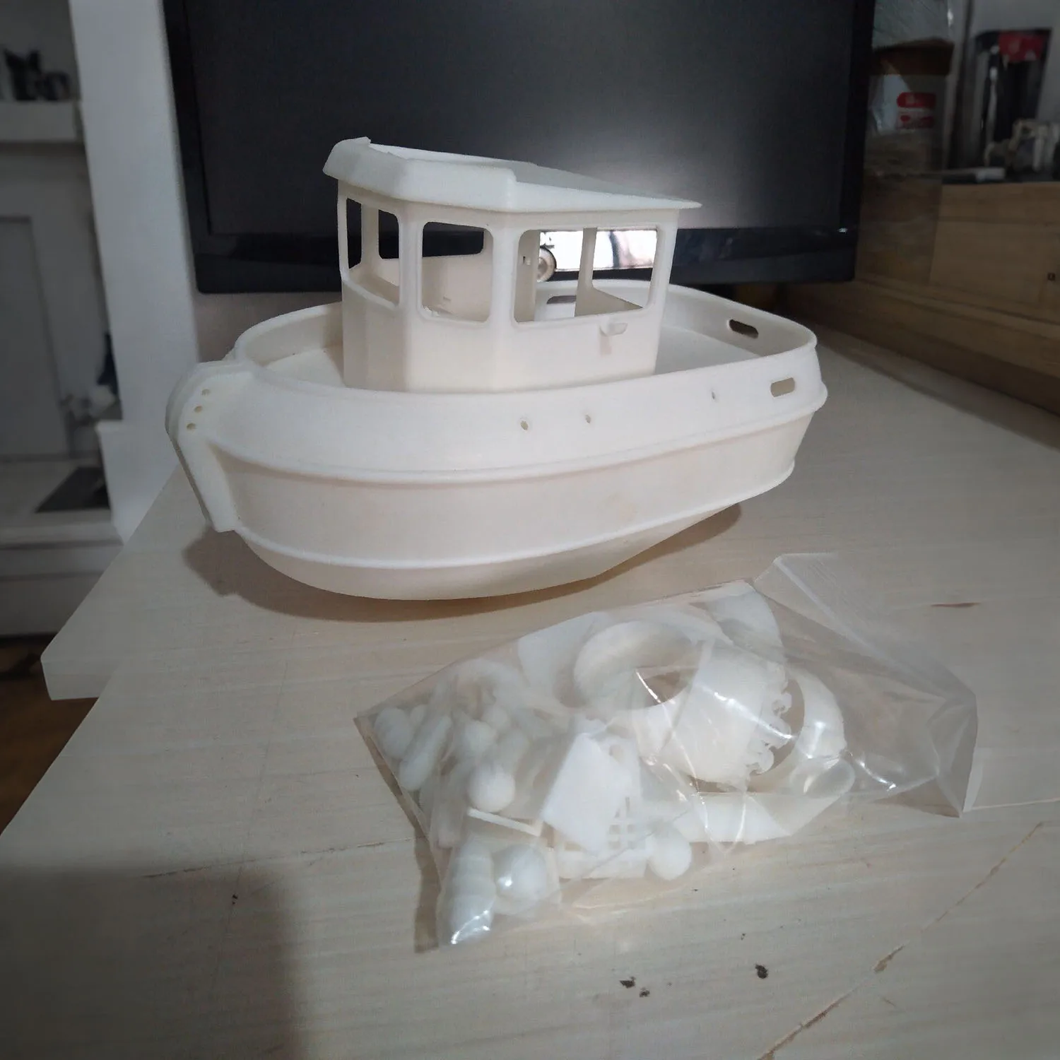 

Радиоуправляемый буксир 24 см с двумя двигателями 180-й серии, 3D-печатный, модель корабля на радиоуправлении, игрушка-конструктор