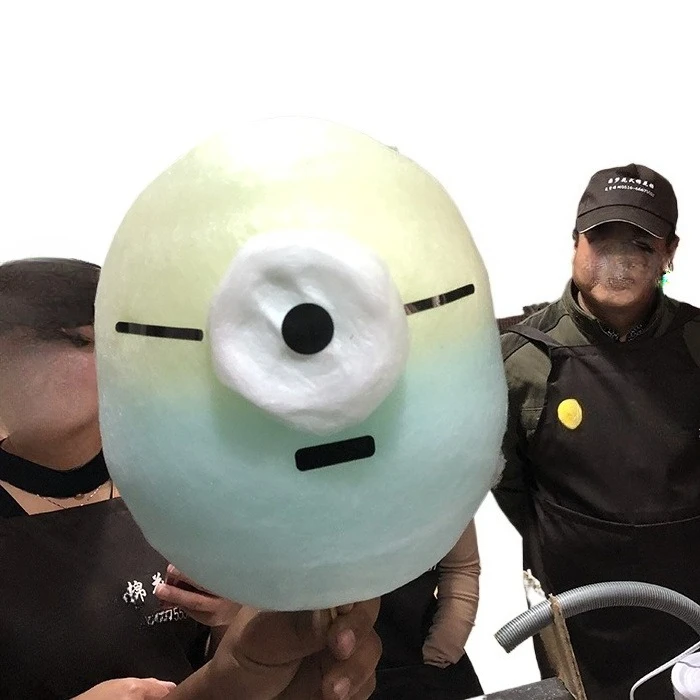 식품 접촉 등급 120개 솜사탕 스티커 만화 토끼 눈 입 (식용 아님) 솜사탕 제조기용