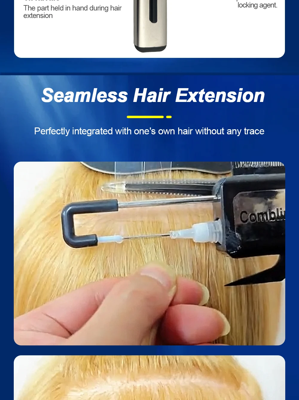 Salon Grade Hair Extension Tool Set, Fast Curing Comb Line System Application Kit