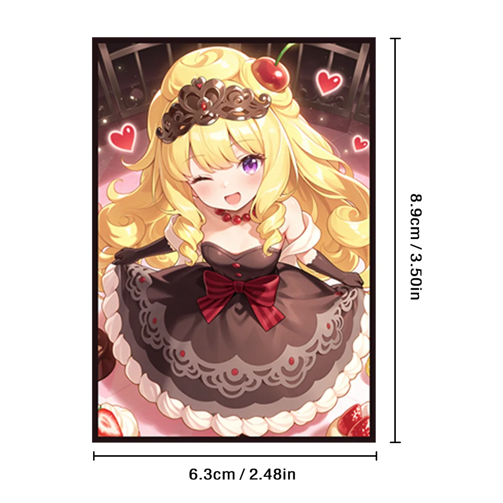 63 x 89 mm, 50 Stück, niedliche Anime-Kartenhüllen für Mädchen, für Spielkarten/YGO-Kartensammlung, Lieblings-Cartoon-Hüllen des Spielers