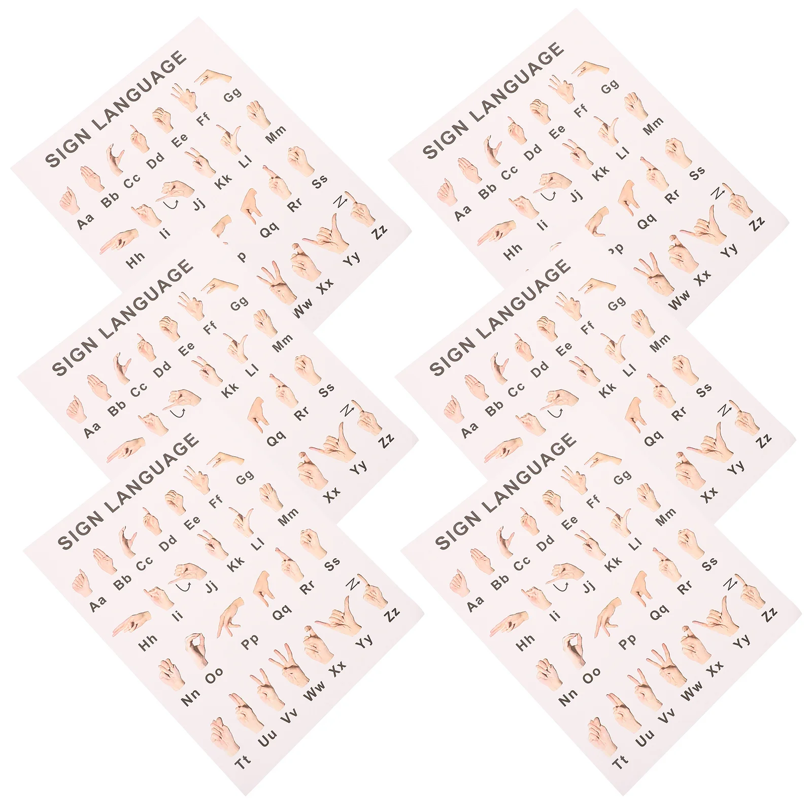 Gesture Language Learning Posters Hand Sign Alphabet Chart For Classroom Wall Decor Kids Education Bulletin Board Display