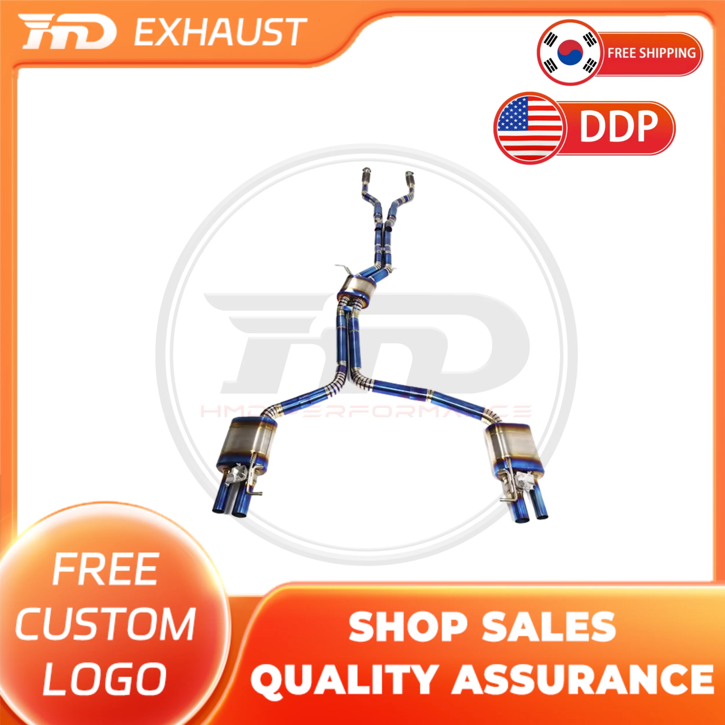 

HMD Hot sale Titanium Exhaust System Catback exhuast for Audi S6 S7 RS6 RS7 C7 S8 D4 4.0T OEM Control