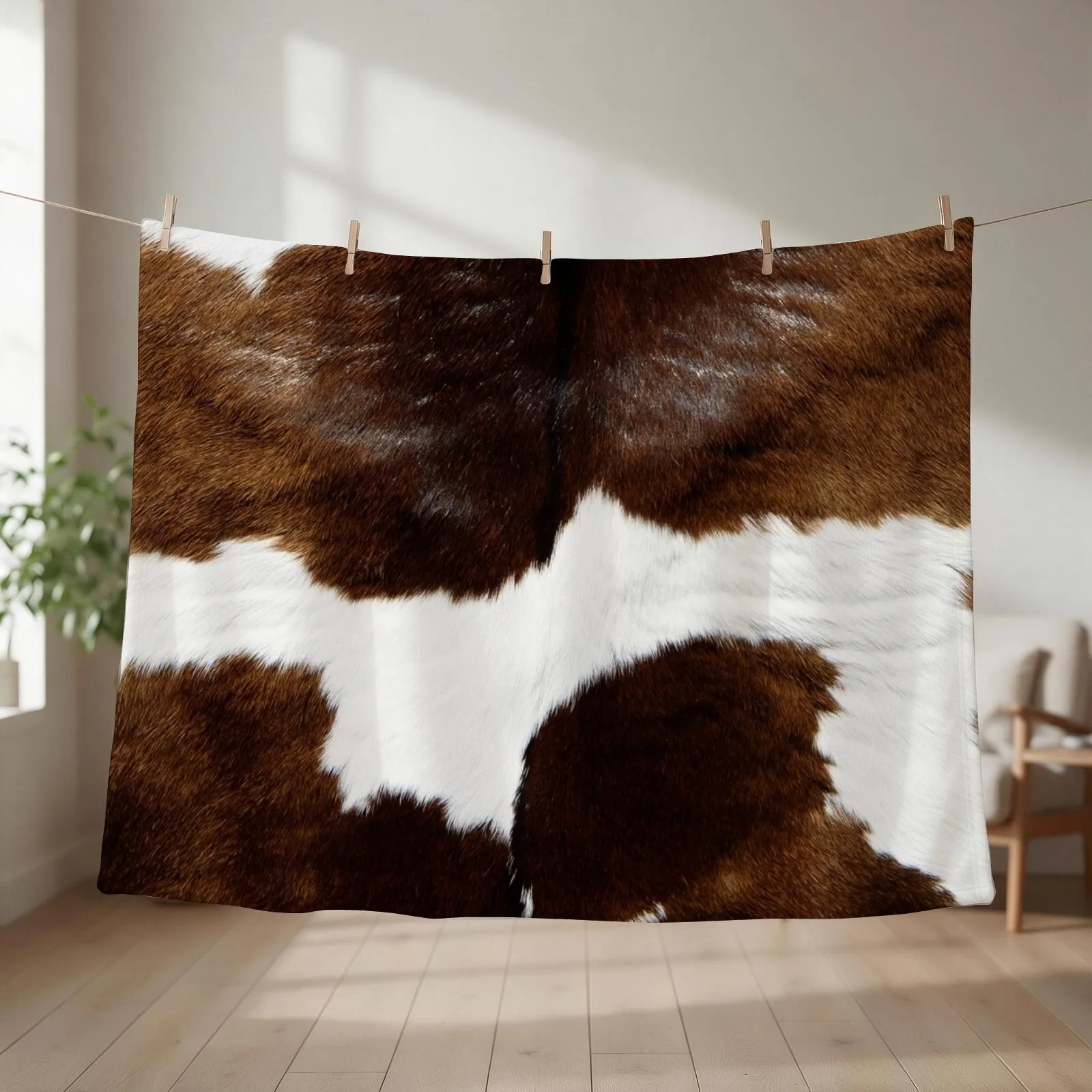 Rustic Ranch Cow Print Throw Blanket christmas decoration Furrys Plaid on the sofa Designers Blankets