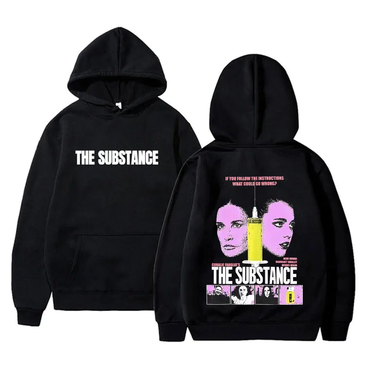 

Horror Movie The Substance Graphic Hoodie Men Women Fashion Oversized Streetwear Unisex Vintage Fleece Cotton Pullover Hoodies